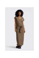 YAYA V-Neck T-Shirt Dress in Caribou Brown by YAYA