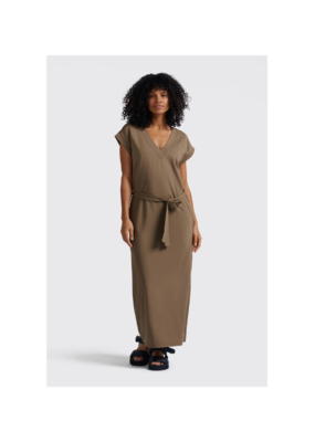 YAYA V-Neck T-Shirt Dress in Caribou Brown by YAYA
