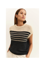YAYA Sleeveless Striped Sweater in Summer Sand by YAYA