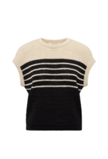 YAYA Sleeveless Striped Sweater in Summer Sand by YAYA