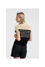 YAYA Sleeveless Striped Sweater in Summer Sand by YAYA