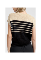 YAYA Sleeveless Striped Sweater in Summer Sand by YAYA