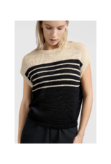 YAYA Sleeveless Striped Sweater in Summer Sand by YAYA