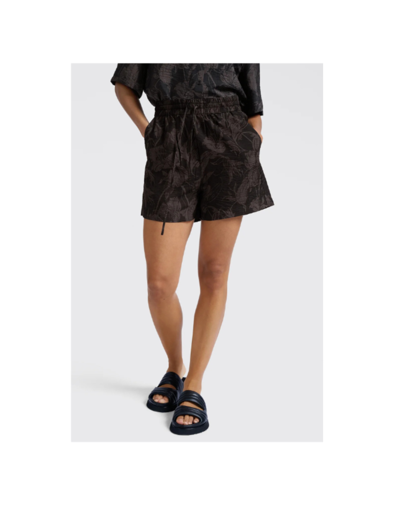 YAYA Printed Short in Washed Black Dessin by YAYA
