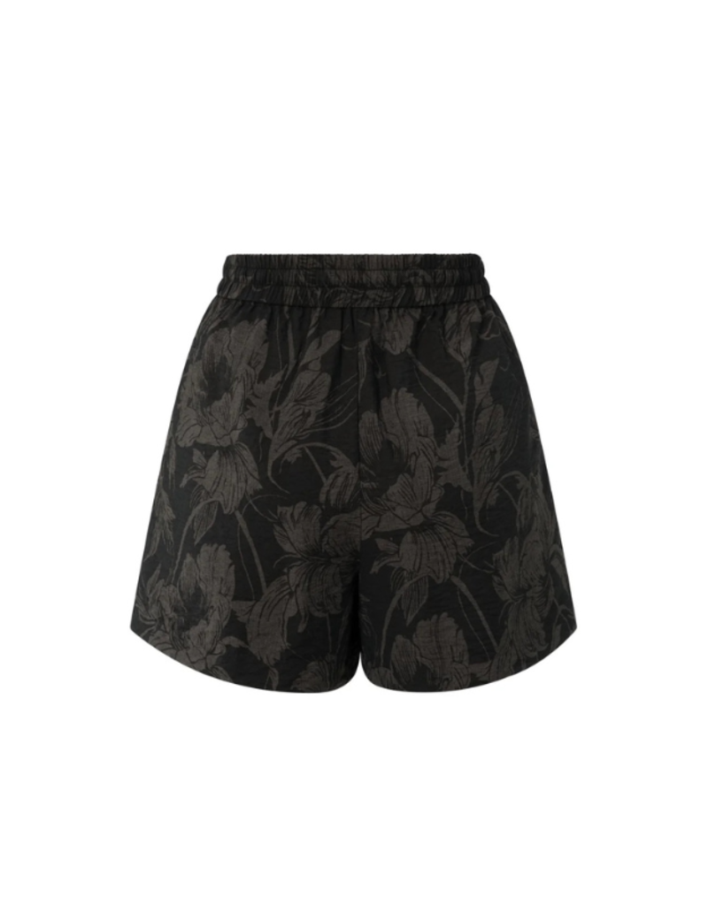 YAYA Printed Short in Washed Black Dessin by YAYA