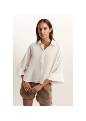 YAYA Cropped Loose Blouse in Pure White by YAYA