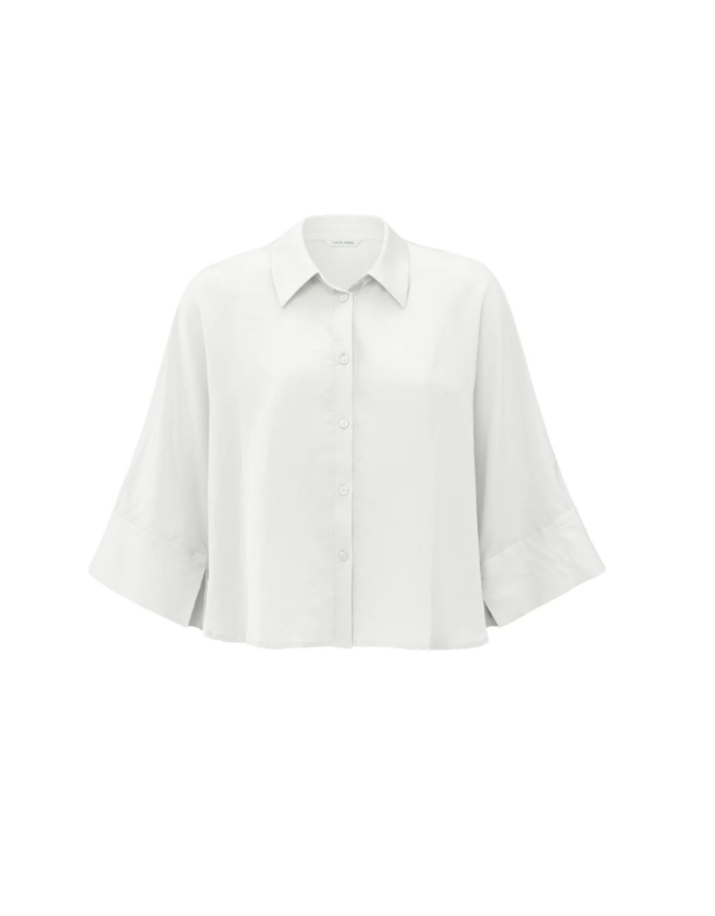YAYA Cropped Loose Blouse in Pure White by YAYA
