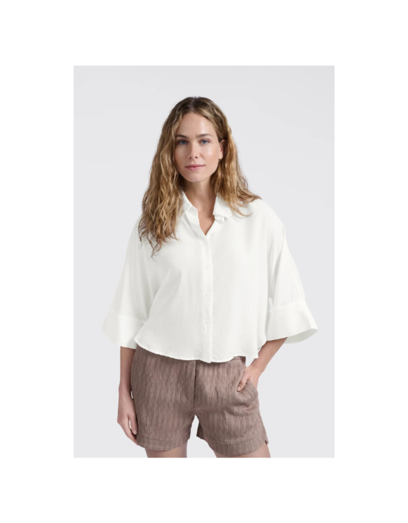 YAYA Cropped Loose Blouse in Pure White by YAYA