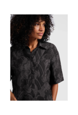 YAYA Printed Short Sleeve Blouse in Washed Black Dessi by YAYAn