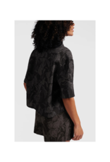 YAYA Printed Short Sleeve Blouse in Washed Black Dessi by YAYAn