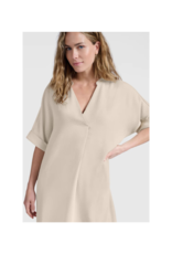 YAYA Folded Short Sleeve Dress in Rainy Day Beige by YAYA