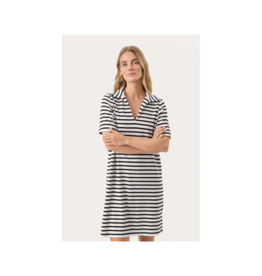 Part Two Rositta Cotton Dress in Black & Eggnog by Part Two