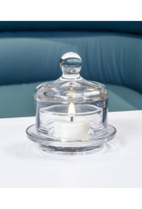 Small Round Glass Butter Dish with Dome