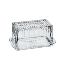 Glass "BUTTER" Dish with Lid