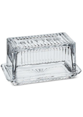Glass "BUTTER" Dish with Lid