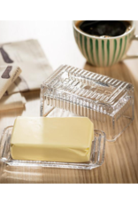 Glass "BUTTER" Dish with Lid