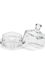 Small Square Glass Butter Dish with Dome