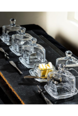 Small Square Glass Butter Dish with Dome