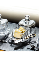 Small Square Glass Butter Dish with Dome