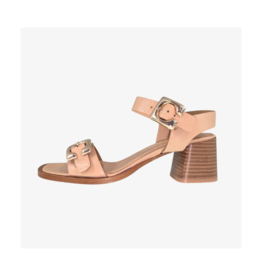 Dina Block Heel Sandal in Beige by Ateliers