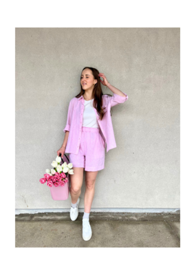Part Two Cindie Shirt in Pink Nectar Chambray by Part Two