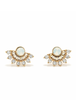 Lover's Tempo Nico Fan Stud Earrings White Opal by Lover's Tempo