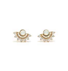 Lover's Tempo Nico Fan Stud Earrings White Opal by Lover's Tempo