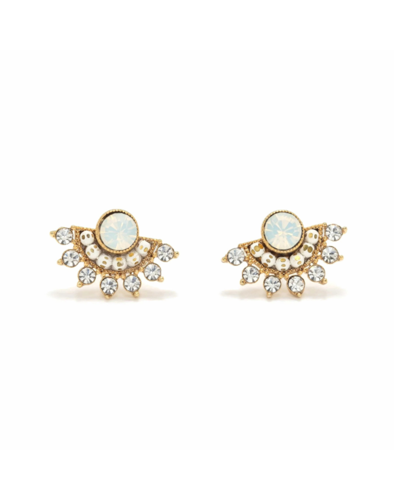 Lover's Tempo Nico Fan Stud Earrings White Opal by Lover's Tempo