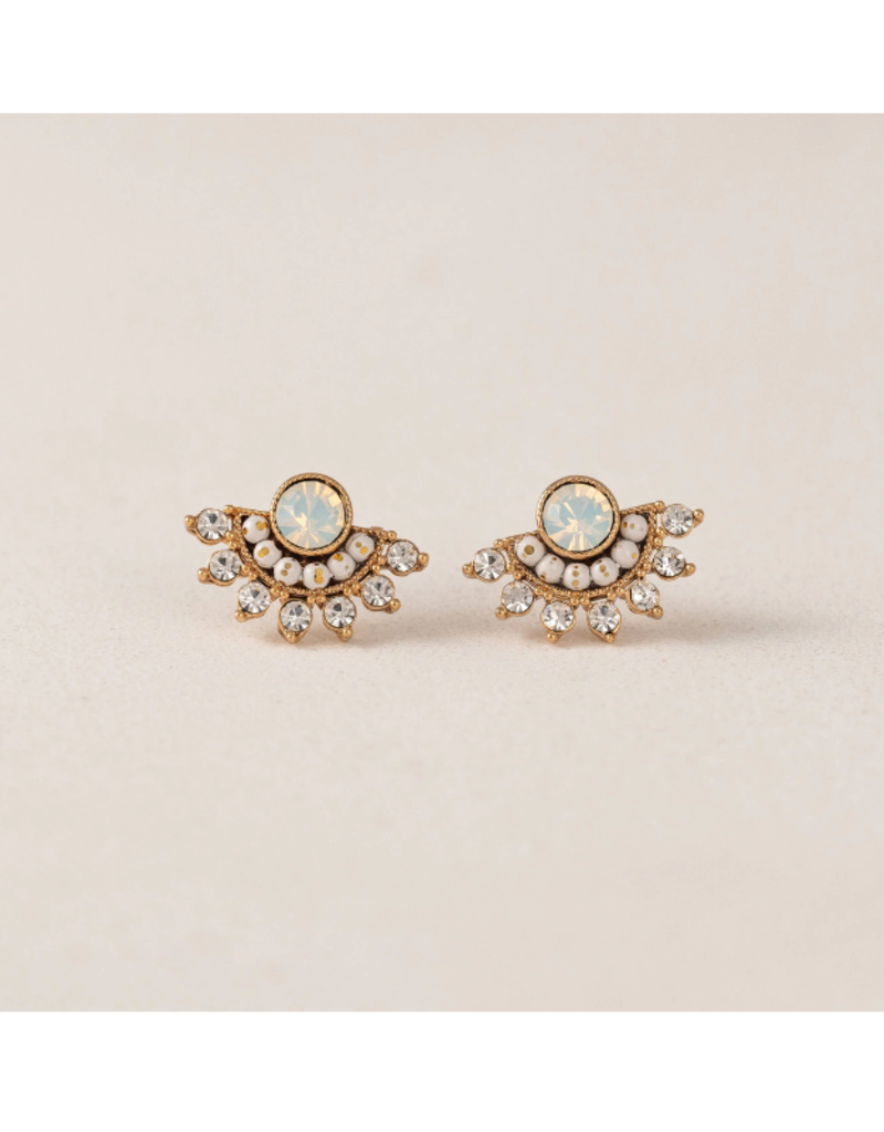 Lover's Tempo Nico Fan Stud Earrings White Opal by Lover's Tempo
