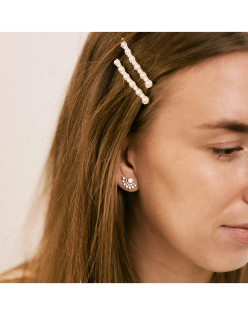 Lover's Tempo Nico Fan Stud Earrings White Opal by Lover's Tempo