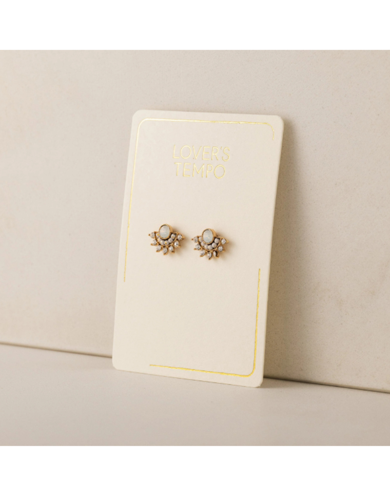 Lover's Tempo Nico Fan Stud Earrings White Opal by Lover's Tempo