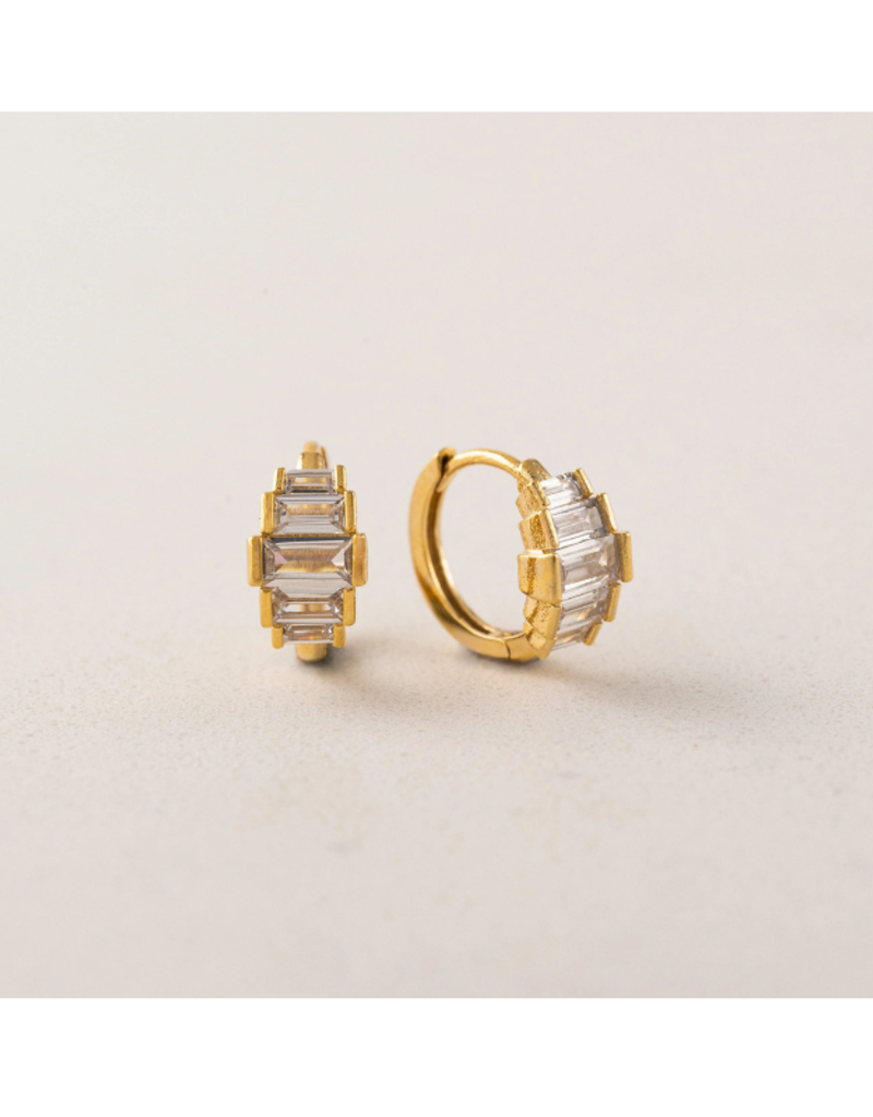 Lover's Tempo Clarice Huggie Hoop Earrings Gold by Lover's Tempo