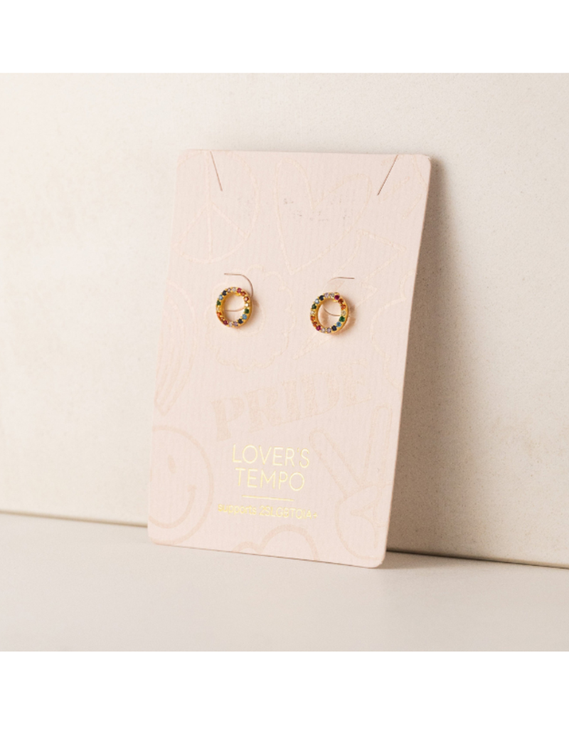 Lover's Tempo Pride Riot Rainbow Halo Stud Earrings by Lover's Tempo
