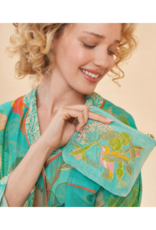 Powder Design Mini Pouch with Hummingbird in Aqua by Powder Design