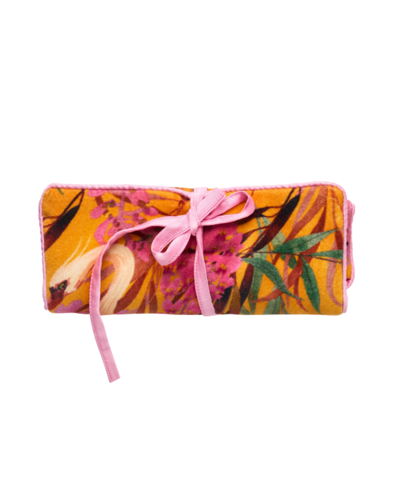 Powder Design Jewelry Roll with Oriental Crane in Ochre by Powder Design