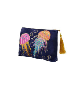 Powder Design Velvet Mini Pouch with Jolly Jellies in Navy by Powder Design