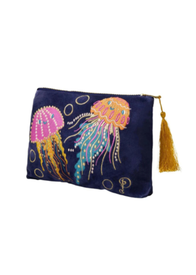 Powder Design Velvet Mini Pouch with Jolly Jellies in Navy by Powder Design