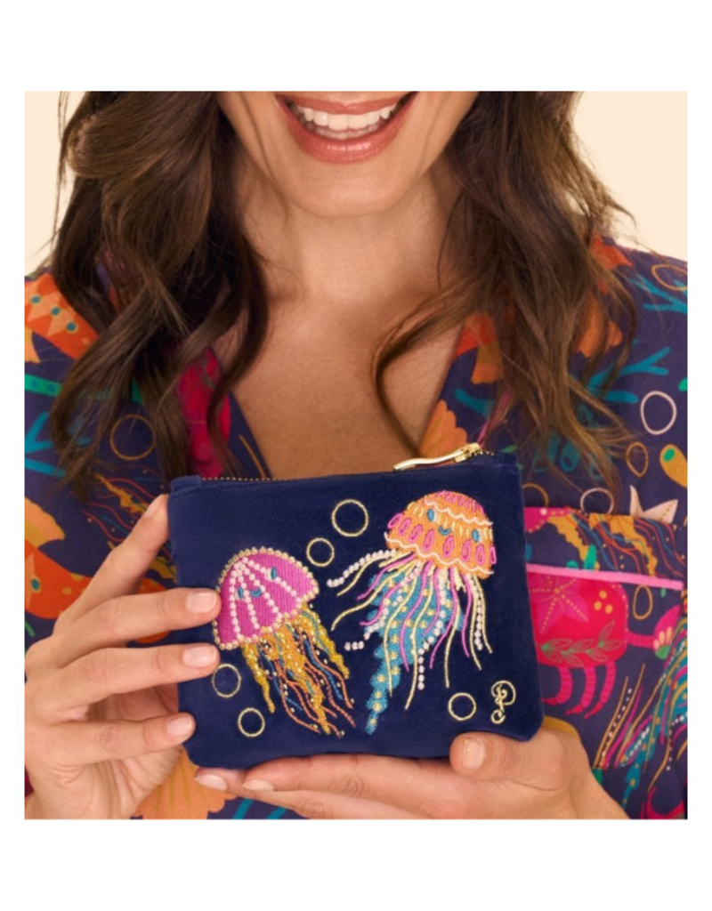 Powder Design Velvet Mini Pouch with Jolly Jellies in Navy by Powder Design