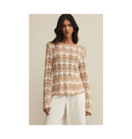 Z Supply Azura Stripe Crochet Top in Panna Cotta by Z Supply