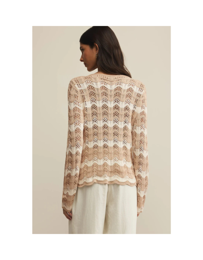 Z Supply Azura Stripe Crochet Top in Panna Cotta by Z Supply