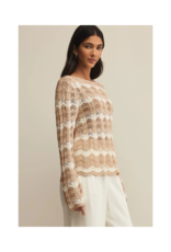 Z Supply Azura Stripe Crochet Top in Panna Cotta by Z Supply