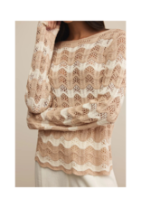 Z Supply Azura Stripe Crochet Top in Panna Cotta by Z Supply
