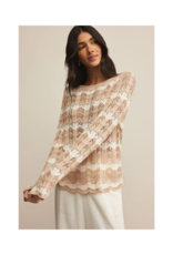 Z Supply Azura Stripe Crochet Top in Panna Cotta by Z Supply