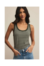 Z Supply Elin Stripe Rib Tank in Dark Agave by Z Supply
