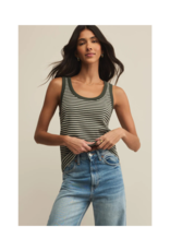 Z Supply Elin Stripe Rib Tank in Dark Agave by Z Supply