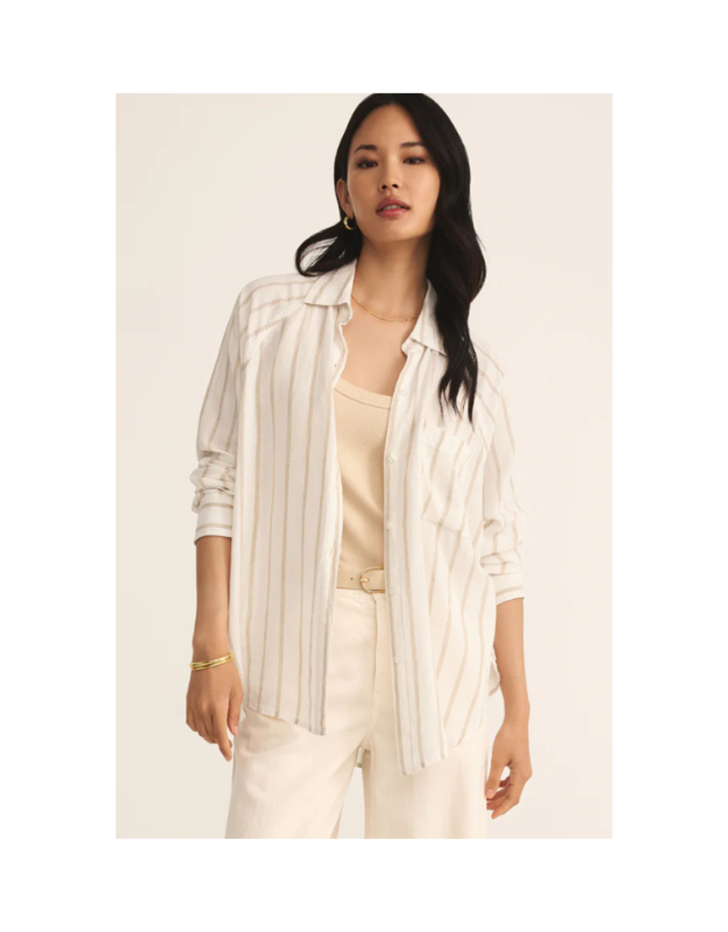 Z Supply The Perfect Linen Top in Cement by Z Supply