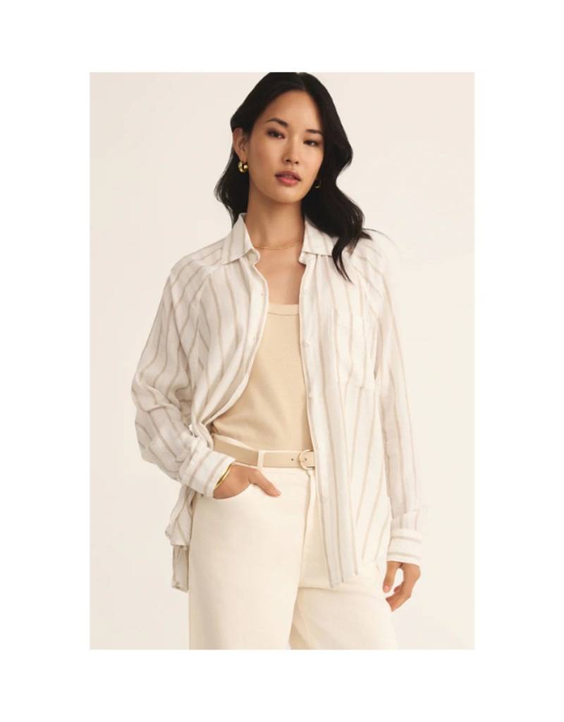 Z Supply The Perfect Linen Top in Cement by Z Supply