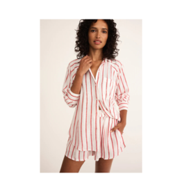 Z Supply The Perfect Linen Top in Cabana Red by Z Supply