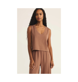 Z Supply Sloane V-Neck Top in Teakwood by Z Supply