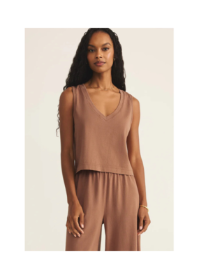Z Supply Sloane V-Neck Top in Teakwood by Z Supply